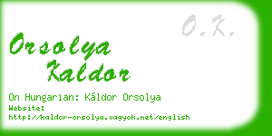 orsolya kaldor business card
