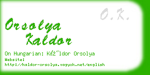 orsolya kaldor business card